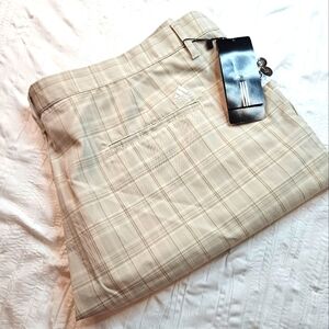Adidas Plaid Tan Ecru/Clay Shorts Size 42